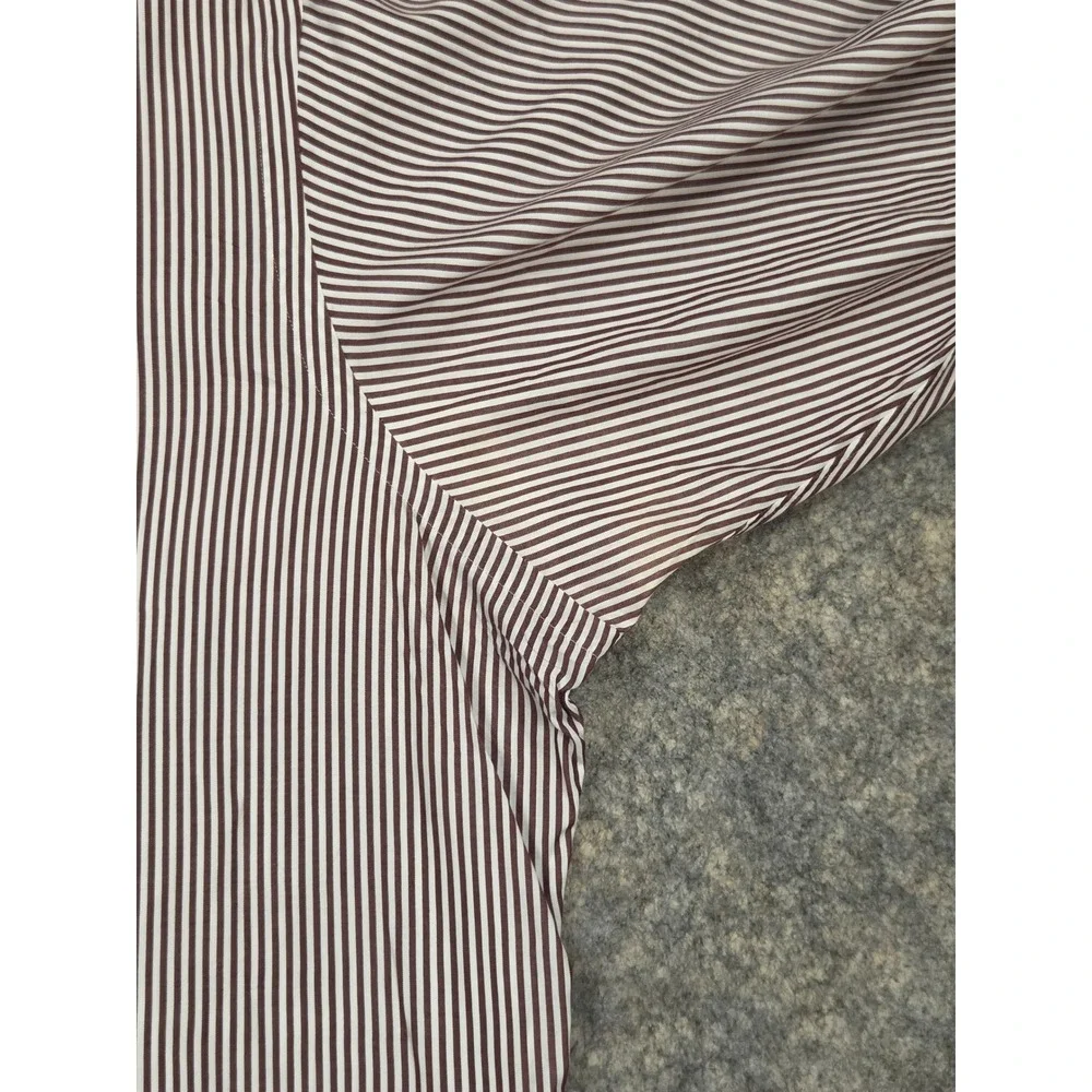 Polo Ralph Lauren Estate Mens 17.5 36 Burgundy White Striped Cotton Dress Shirt